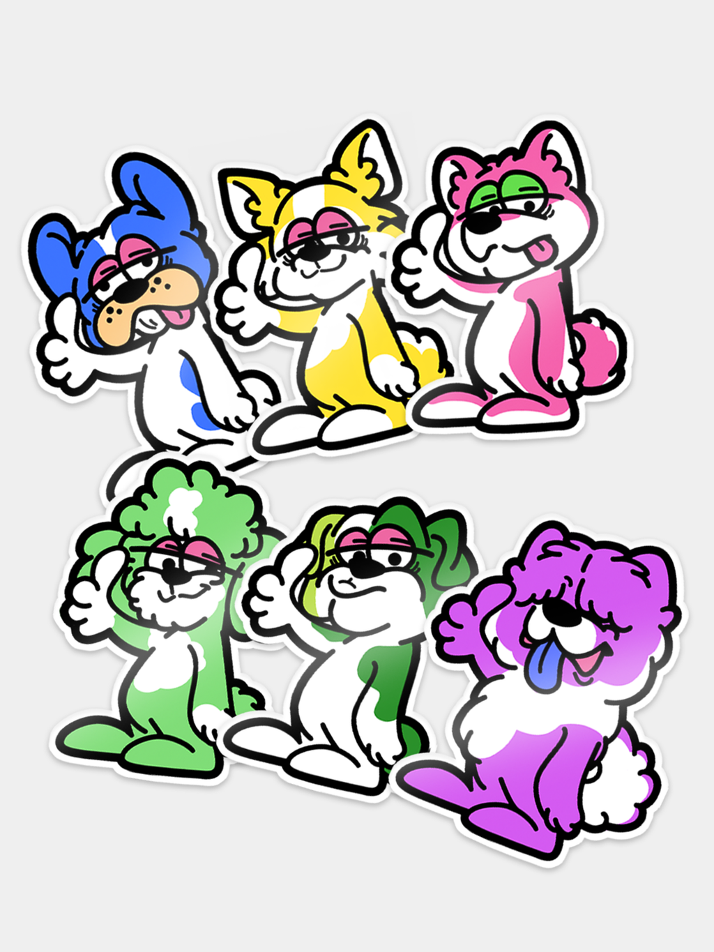 6 good dogs sticker set -vol.1